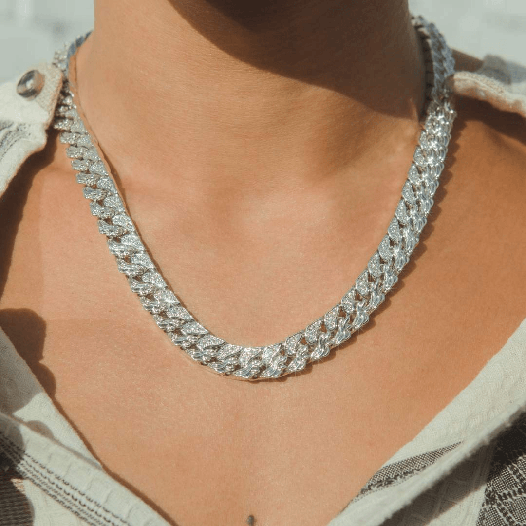 10mm Iced Cuban Flame Link Chain - Cernucci